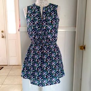 Gap blue floral sleeveless dress